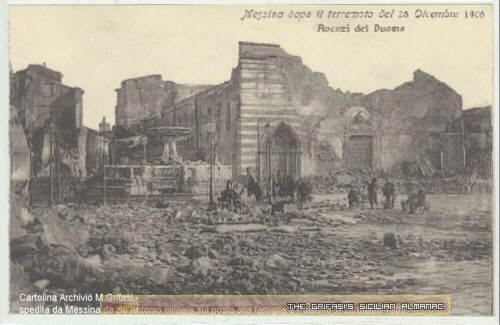 Messina - I ruderi del Duomo dopo il terremoto